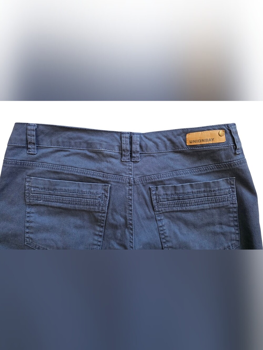 UNIONBAY Sz 7 Junior Navy Blue Raw Hem Utility Y2K Style Shorts - Picture 4 of 9